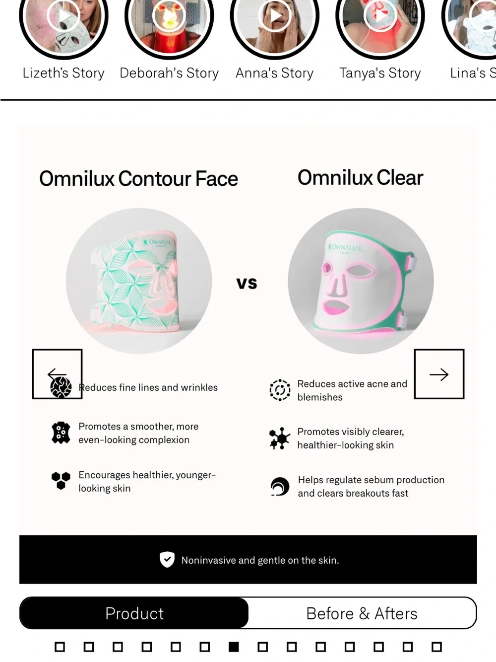 Omnilux Contour Face LED Mask — Pink with Teal Pattern